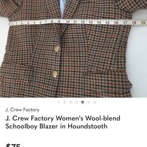J. Crew Factory Women's Houndstooth Wool-Blend Blazer